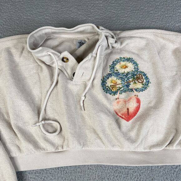 Boys Lie Sweatshirt Womens L/XL Cropped Baggy Floral Angel Sweater Double Sided - Picture 3 of 13